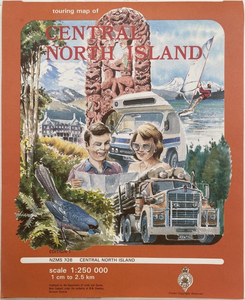VINTAGE ROAD MAP: Central North Island 1980s - NEW Carousel 1