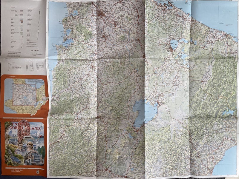 VINTAGE ROAD MAP: Central North Island 1980s - NEW Carousel 3
