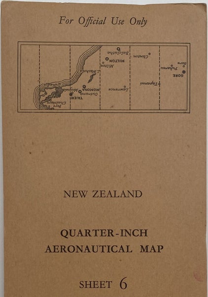VINTAGE AERONAUTICAL CHART: Flying Map, Sheet No. 6, Dunedin 1942 Carousel 1