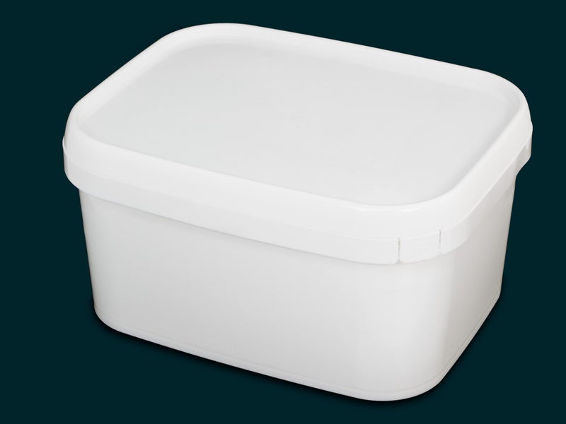 4L Food Grade Plastic Tub with Tamper Evident Lid - White Carousel 1