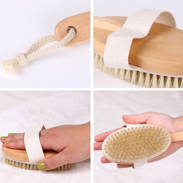 2pcs long wooden handle body brush exfoliating scrubber shower cleaning massager Carousel 5