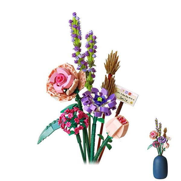 Flower Bouquet Building Blocks Set Artificial Mini Bricks Toys-Style 1 Carousel 1