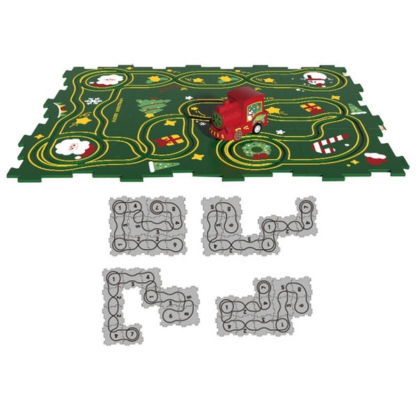 Toy DIY Assembling Rail Car Puzzle Track Car Play Set Building Christmas-Style 3 Carousel 2