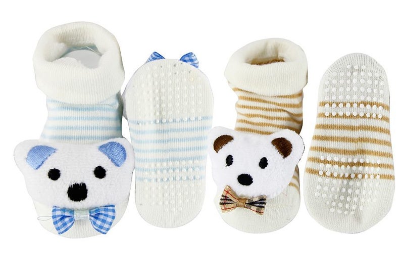 Clearance Sell - 2 Pairs Anti-slip 3D Cartoon Baby Socks Carousel 1