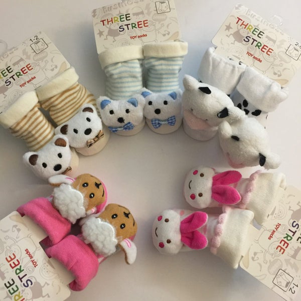 Any 2 Pairs Anti-slip 3D Cartoon Baby Socks Carousel 1