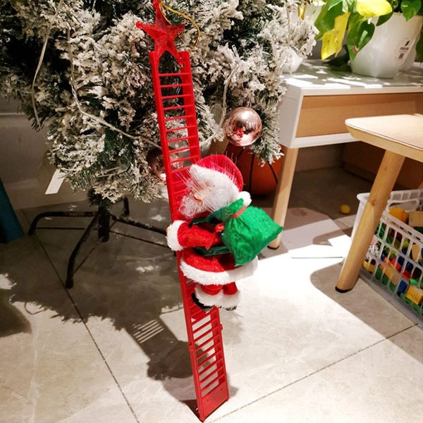 Christmas Electric Climbing Santa Claus Climbing Ladder -Red Single ladder Carousel 1
