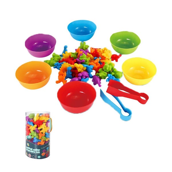 Counting Dinosaurs Toys Matching Game for Kids with Sorting Bowls Learning Toy Carousel 2
