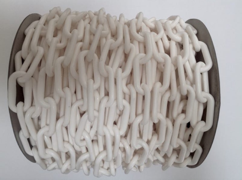 8mm White Plastic Chain - 35 meter rolls Carousel 1