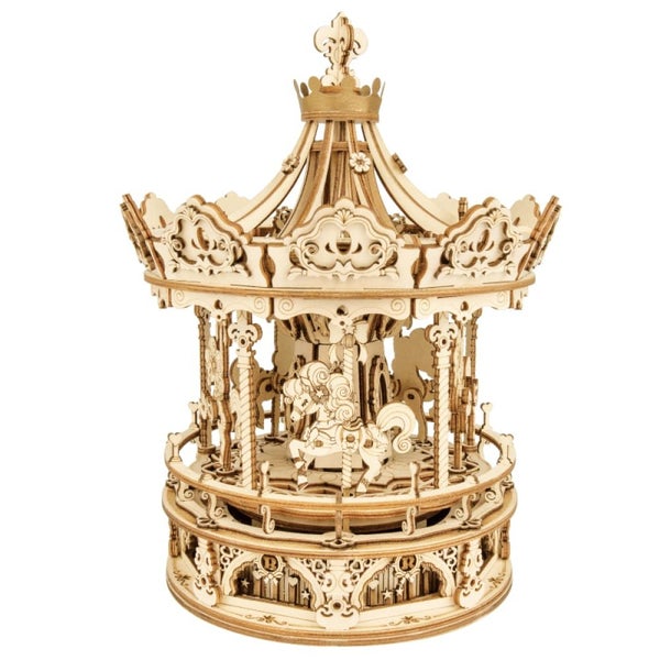 3d Wooden Puzzle 336pcs Rotatable Diy Romantic Carousel Game Gift for Childre... Carousel 1