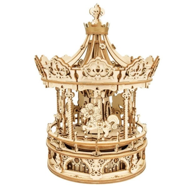 3d Wooden Puzzle 336pcs Rotatable Diy Romantic Carousel Game Gift for Childre... Carousel 2