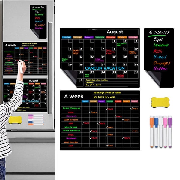 Magnetic Dry Erase Calendar for Refrigerator Monthly Planner Whiteboard Sheet Carousel 1