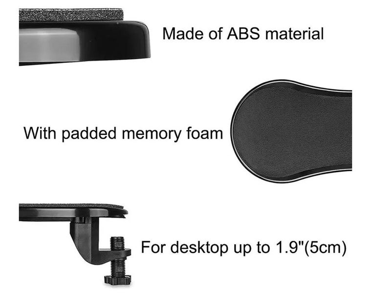 Ergonomic Office Chair Adjustable Armrest Pads Rotating Arm Rest Office Desk Carousel 7