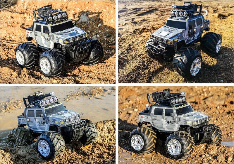 Waterproof Bigfoot Off-Road RC Amphibious Stunt Pickup Truck Water Launch Battle Carousel 3