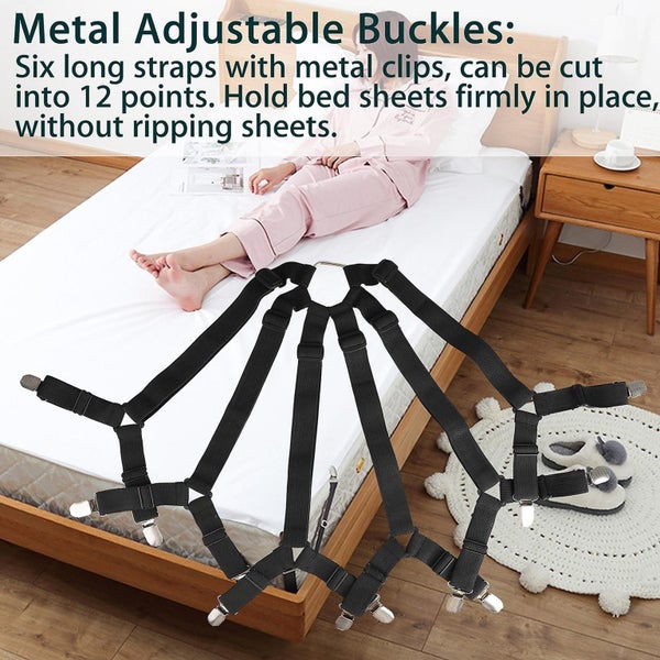 Heavy Duty Triangle Bed Sheet Clip Adjustable Elastic Sheet Straps Susp Carousel 2