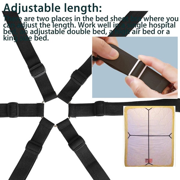 Heavy Duty Triangle Bed Sheet Clip Adjustable Elastic Sheet Straps Susp Carousel 3