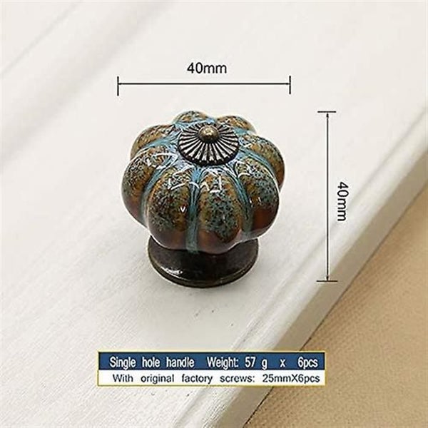 Set Of 6 Door Knobs Drawer Pulls Cupboard Pulls Ceramic Carousel 2