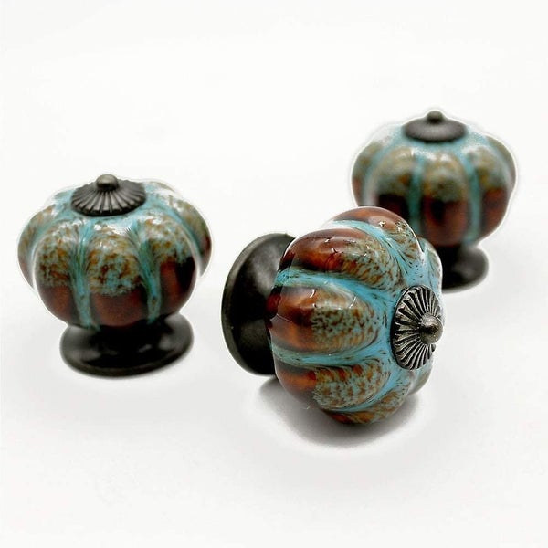 Set Of 6 Door Knobs Drawer Pulls Cupboard Pulls Ceramic Carousel 3