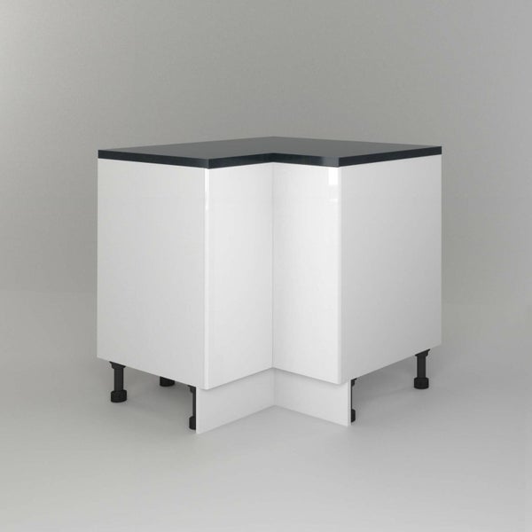 GENEVA SLAB GLOSS WHITE - Corner cabinet 900mm x 900mm Carousel 1