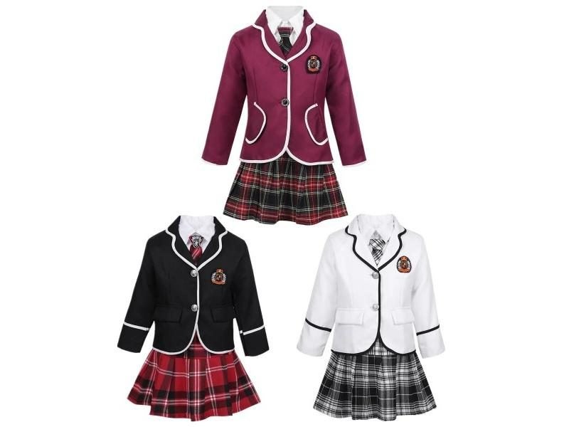 Children's Japanese Korean Plaid School Uniform Costumes For Carnival Party Carousel 1