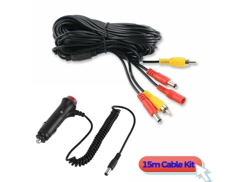 RCA Video Cable For Rear View Camera And Monitor DC2.1 Car Cigarette Lighter Carousel 1