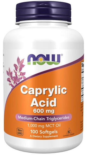 now Caprylic Acid 600mg 100 softgels Carousel 1