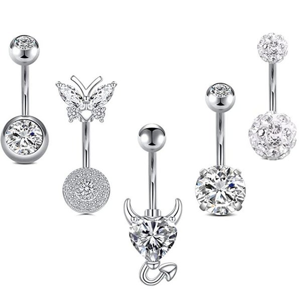 Belly Button Rings Belly Bars for Women 5 PCS Set62995660404993115