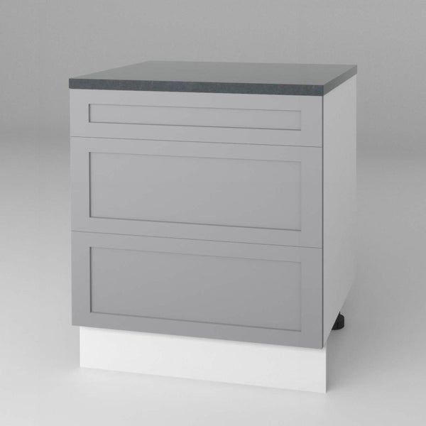 GENEVA SHAKER MATTE GREY - 3 drawer 800mm Carousel 1