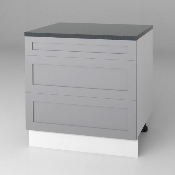 GENEVA SHAKER MATTE GREY - 3 drawer 900mm Carousel 1