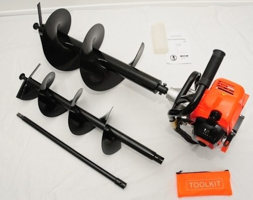 POWERQUIP - Post Hole Borer 62cc 200mm & 300mm drills + 600mm Ext. Carousel 2