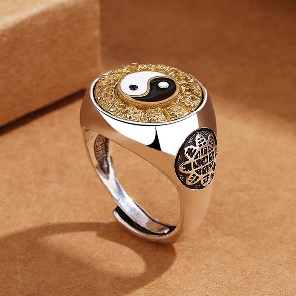 (Taichi Spinner Ring) Bagua Ring Wheel Ring Silver Ring RSV8KNG-6 Carousel 2
