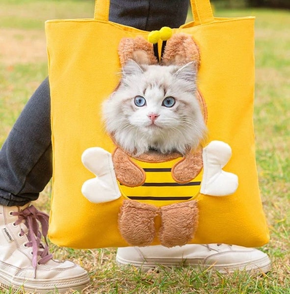 Cute Cat Dog carrying cotton canvas bag Carousel 1