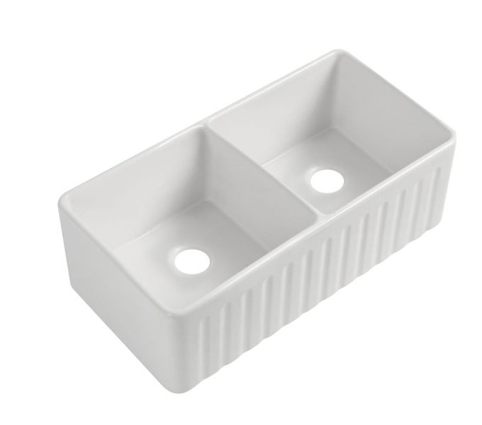 Reversible Butler Sink 835x459mm Ceramic White Glazed Carousel 1