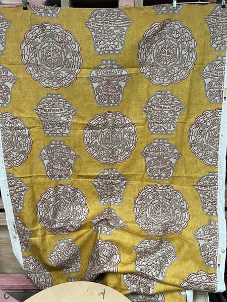 Vintage Manuel Canovas "Ming" Linen - 2.4m x 1.4m Carousel 4