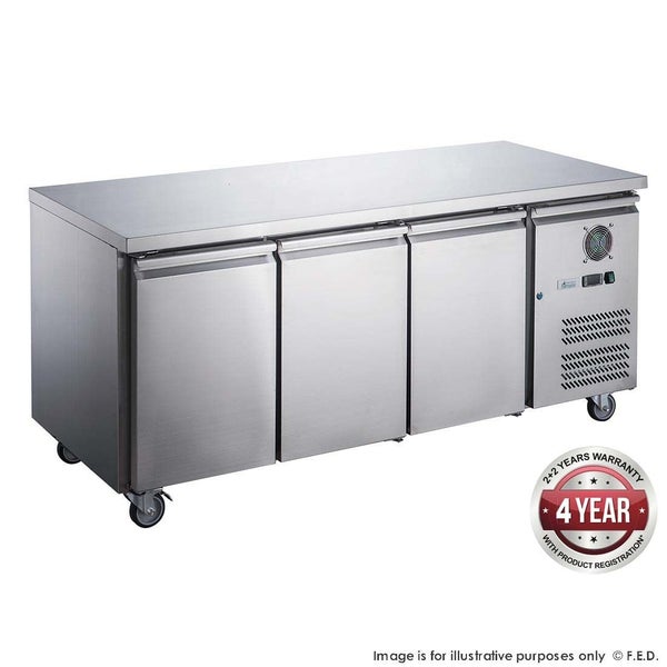 FED-X S/S Three Door Bench Fridge - XUB6C18S3V Carousel 1