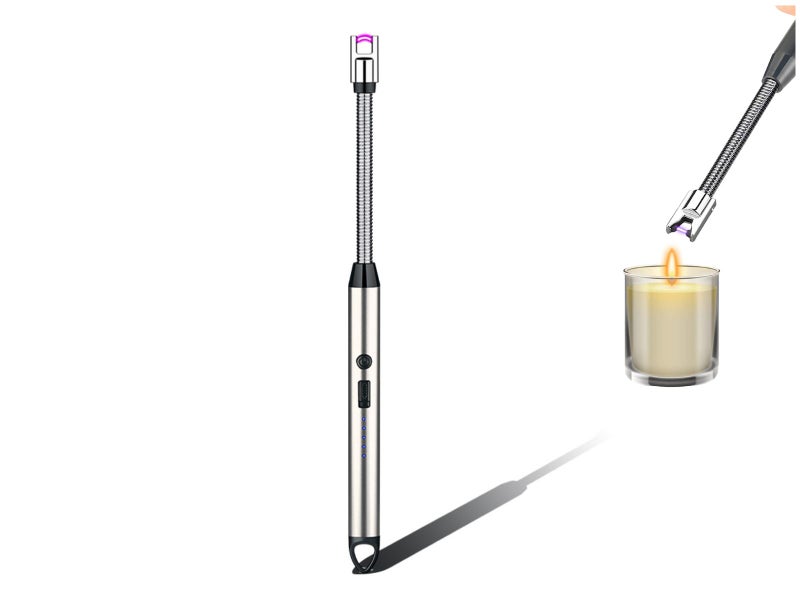 Electric Lighter Silver, Windproof Rechargeable Candle Lighter Carousel 1