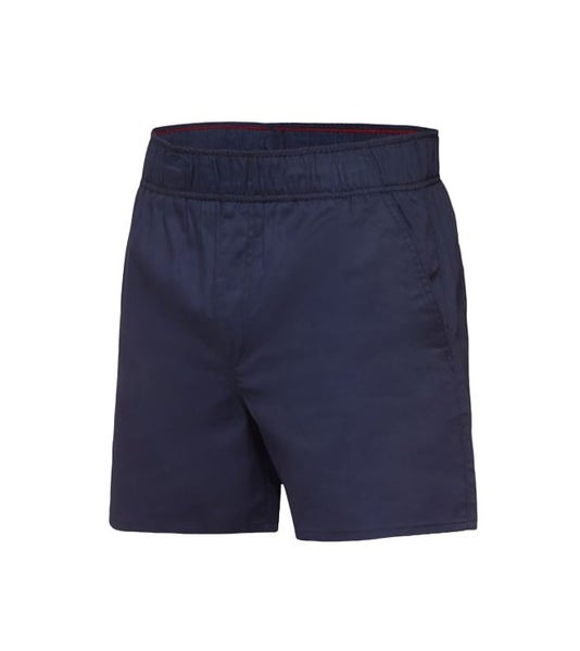 2 X Mens Hard Yakka Elastic Waist Short Navy Cotton Work Wear Carousel 1