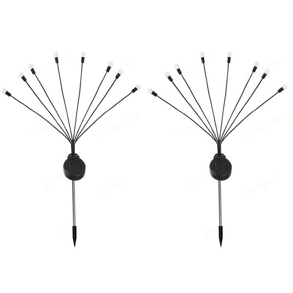 2Pcs 8LED Solar Firefly Light Ground Patio Stake Walkway Lamp-Yellow Carousel 6