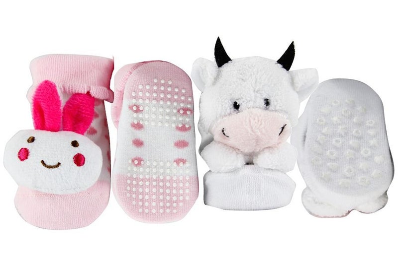 Clearance Sell - 2 Pairs Anti-slip 3D Cartoon Baby Socks Carousel 1
