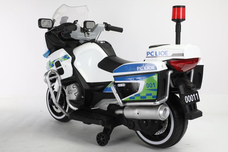 Kids Ride On Police Motorcycle Battery powered Leather Seat 12v Carousel 6
