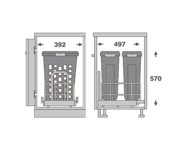 Pull-out Laundry Bin for 450mm Cabinet Carousel 2