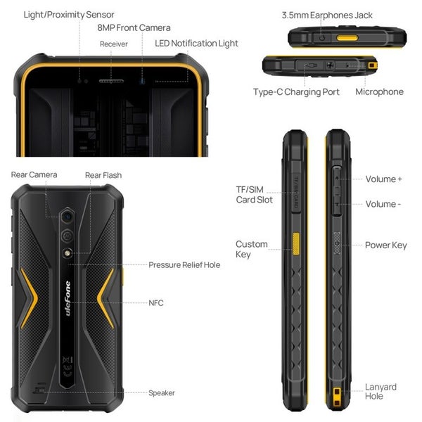 Ulefone Armor X12 Pro 4GB+64GB IP68/IP69K Rugged Phone 5.45" Android 13 4G62863233106177113