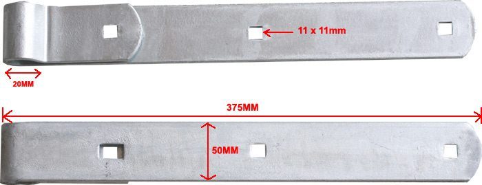 1 pair 375x50mm 20mm Fence Gate Hinge Straps(2 pcs) --- Brand New Carousel 2
