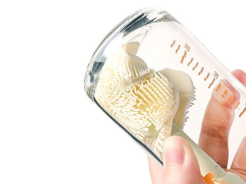 Travel Bottle Brush Set Extendable Silicone Bottle Brush with Storage Case-Green Carousel 2