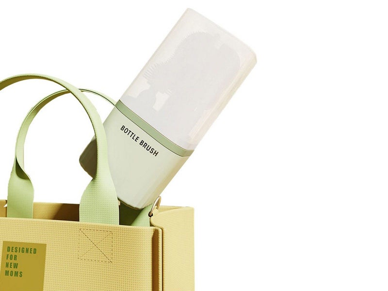 Travel Bottle Brush Set Extendable Silicone Bottle Brush with Storage Case-Green Carousel 8