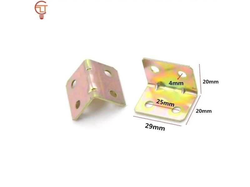 10Pcs 29*20*4mm 90 Degree Metal Right Angle Bracket Shelf Support 4 Holes Carousel 1