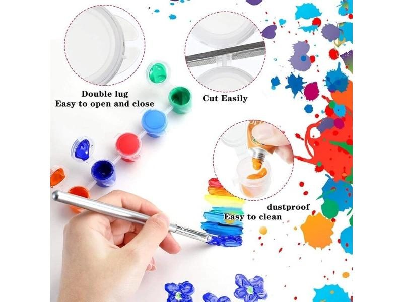 100 Strips 600 Pots Empty Paint Strips Paint Cups For Painting Craft Supplies Carousel 1