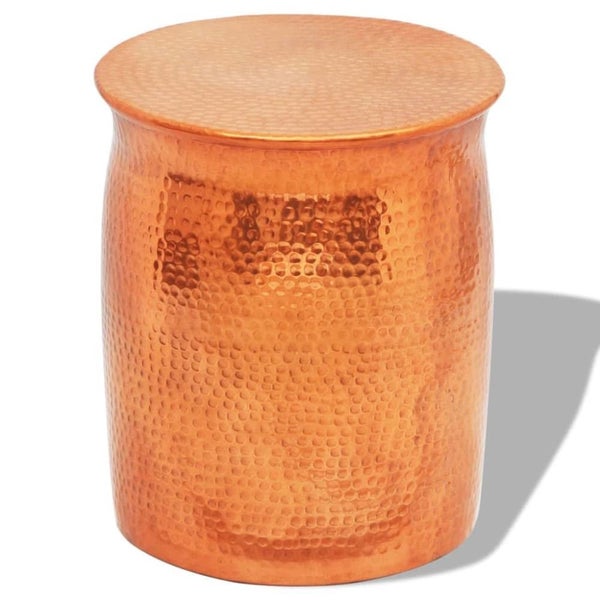 Hammered Aluminium Stool/side Table Brass/copper Colour Xaxtxp Carousel 1