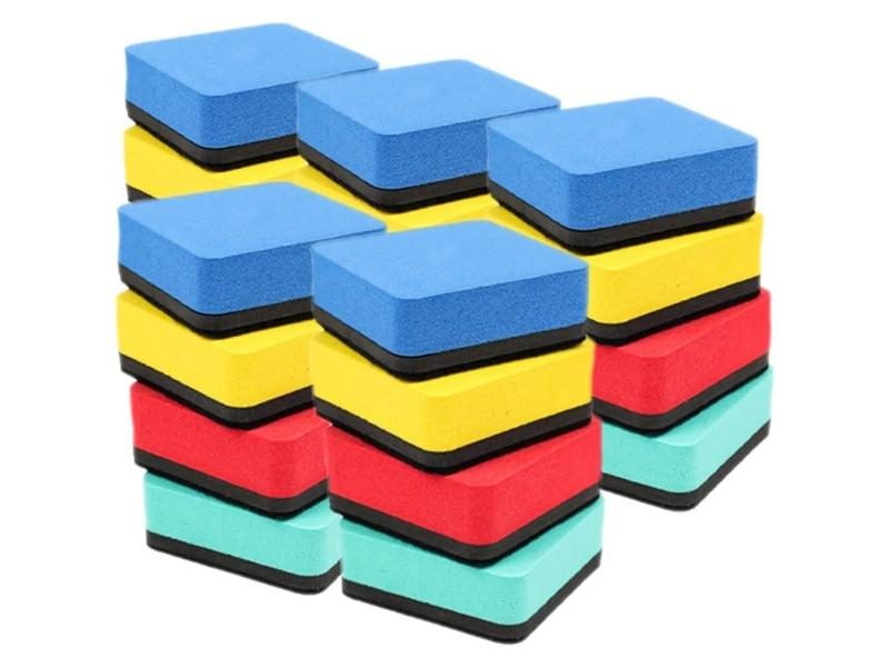 20Pcs Magnetic Whiteboard Eraser Dry Eraser School EVA Felt Cloth White Carousel 2