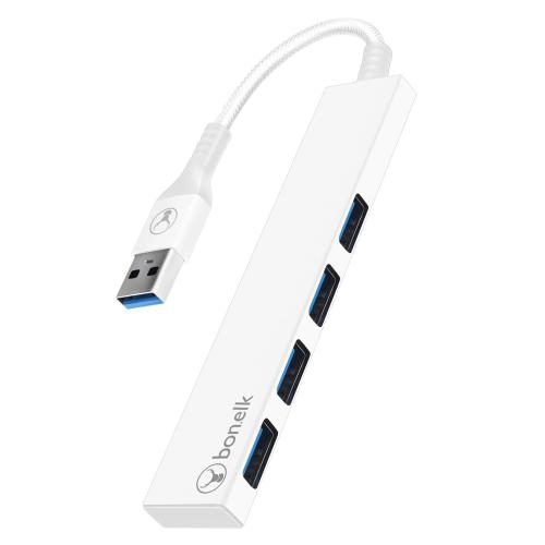 Bonelk Long-Life USB-A to 4 Port USB 3.0 Slim Hub - White [ELK-80041-R] Carousel 1