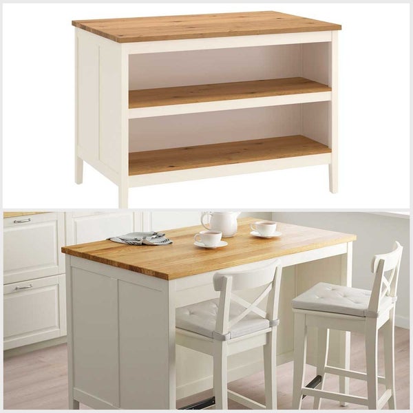 IKEA TORNVIKEN Kitchen island, off-white/oak126x77 cm Carousel 1